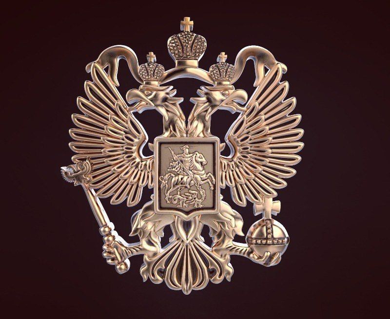 Russian coat of arms eagle 3D print model_1