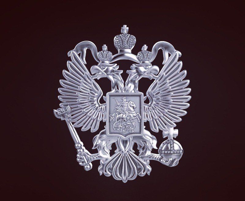 Russian coat of arms eagle 3D print model_3