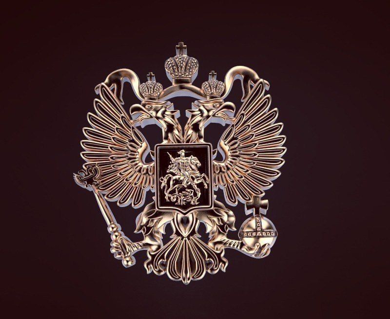 Russian coat of arms eagle 3D print model_0
