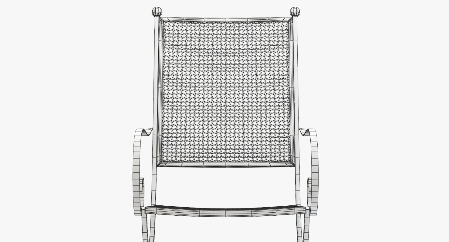 Wrought Iron Chair and Table Set 3D model_13