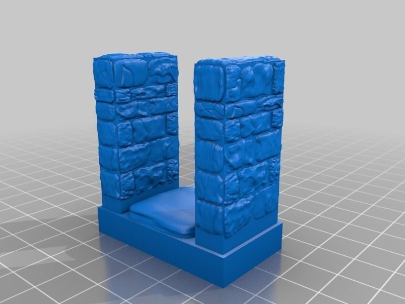 OpenForge Stone Dungeon Edge Corridor Free 3D print model_3