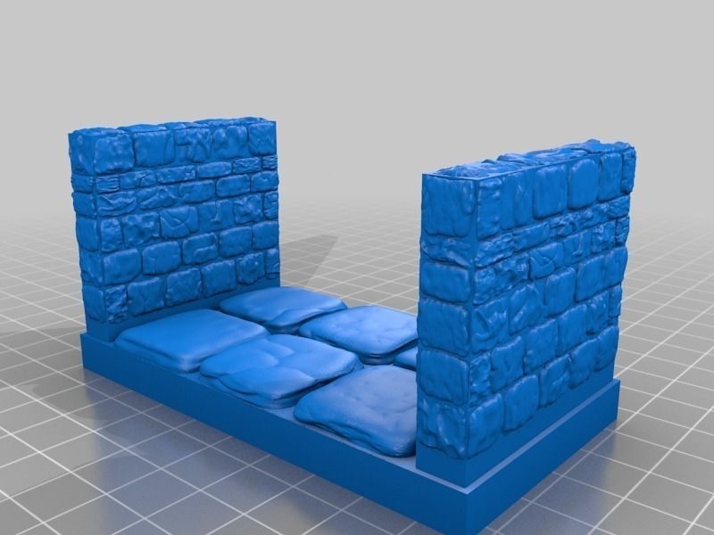 OpenForge Stone Dungeon Edge Corridor Free 3D print model_9