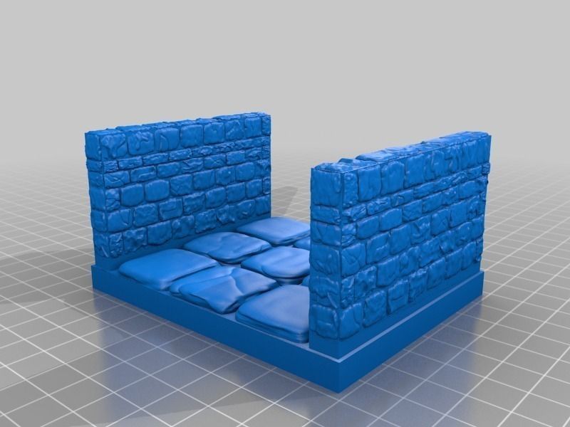 OpenForge Stone Dungeon Edge Corridor Free 3D print model_13