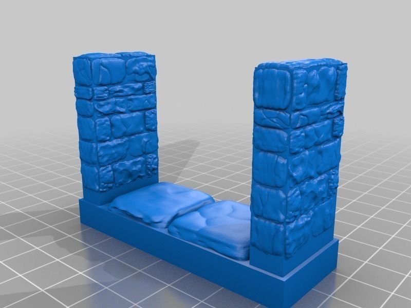 OpenForge Stone Dungeon Edge Corridor Free 3D print model_4