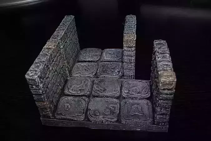 OpenForge Stone Dungeon Edge Corridor Free 3D print model