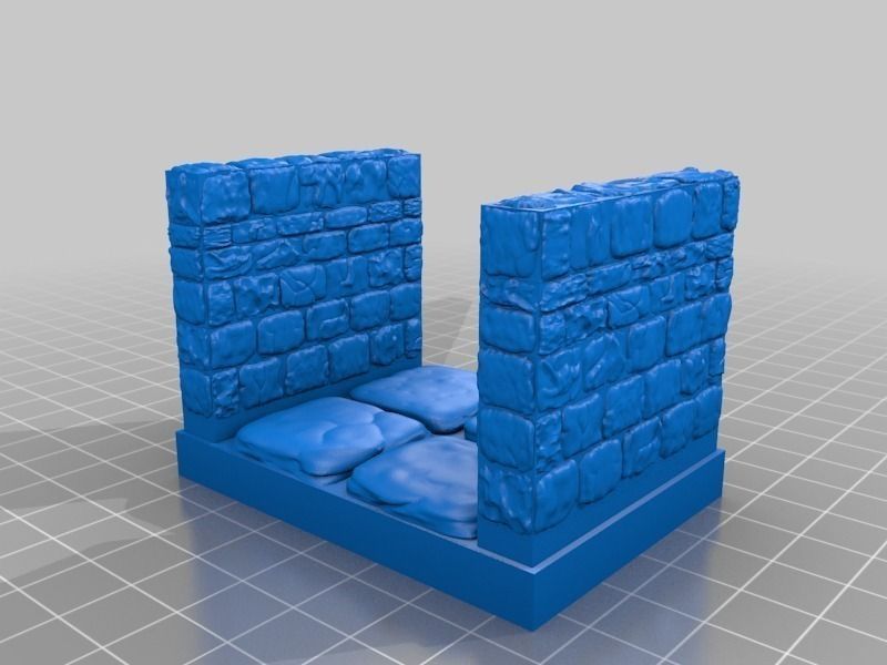 OpenForge Stone Dungeon Edge Corridor Free 3D print model_8