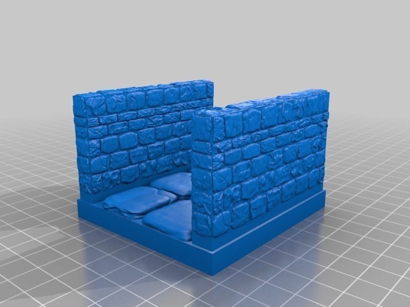 OpenForge Stone Dungeon Edge Corridor Free 3D print model_12
