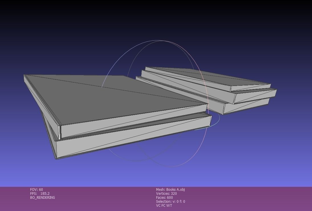 Book collection Lowpoly - 5 books Low-poly 3D model_20