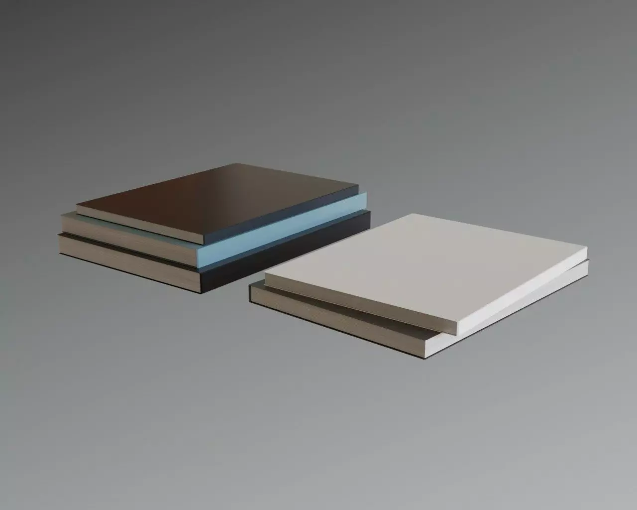 Book collection Lowpoly - 5 books Low-poly 3D model_0