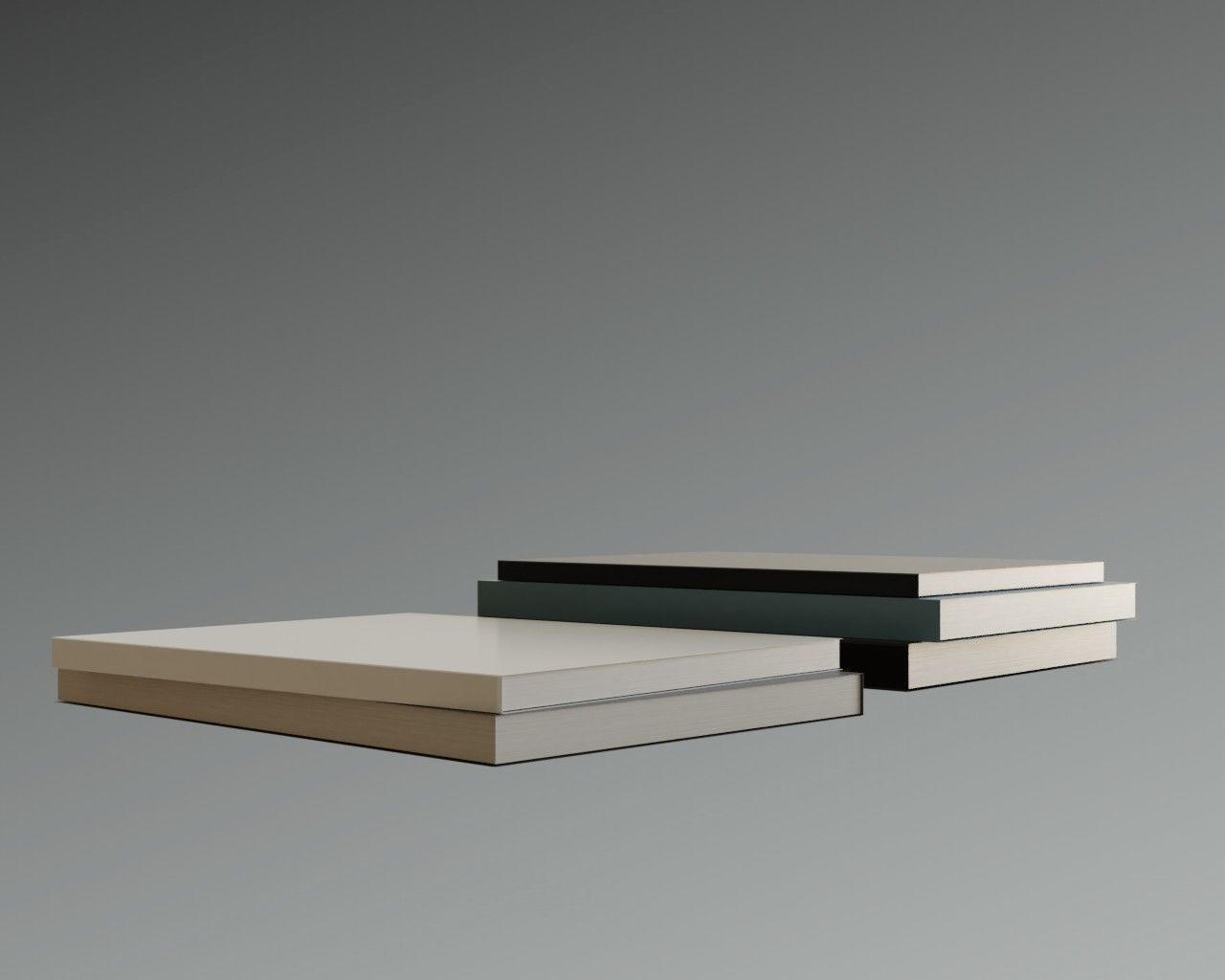 Book collection Lowpoly - 5 books Low-poly 3D model_2