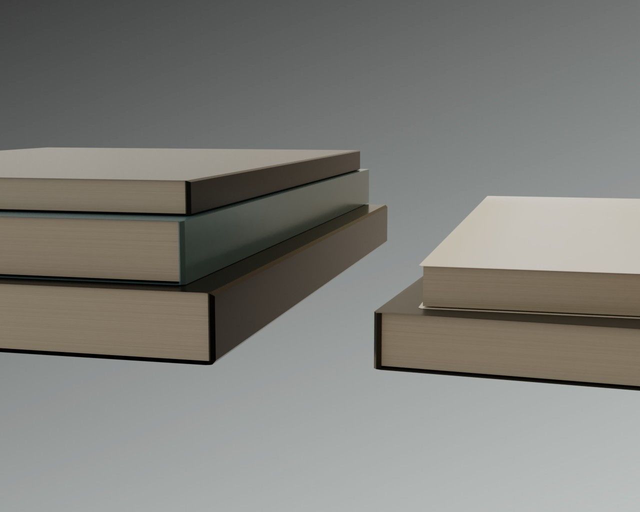 Book collection Lowpoly - 5 books Low-poly 3D model_1