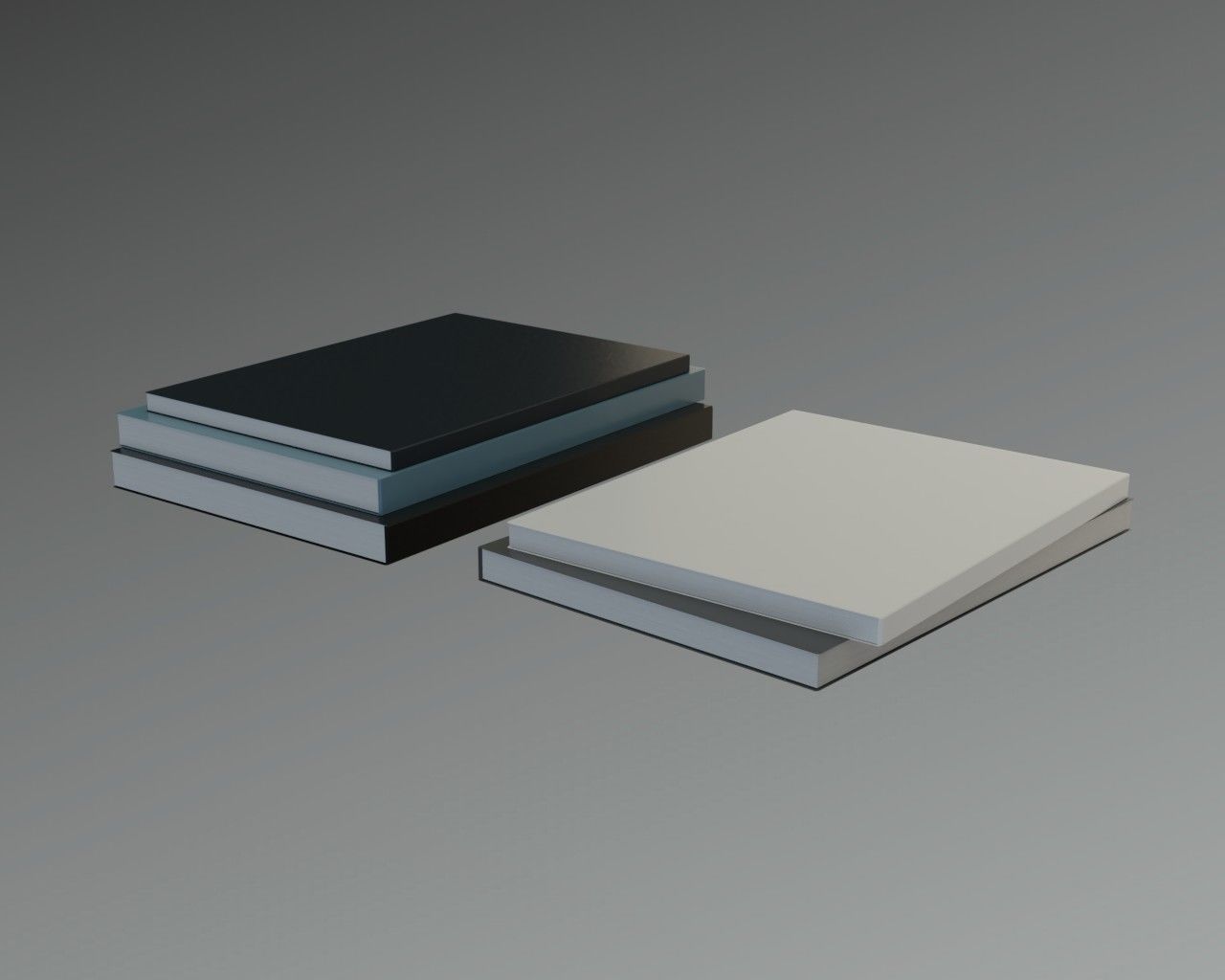 Book collection Lowpoly - 5 books Low-poly 3D model_3