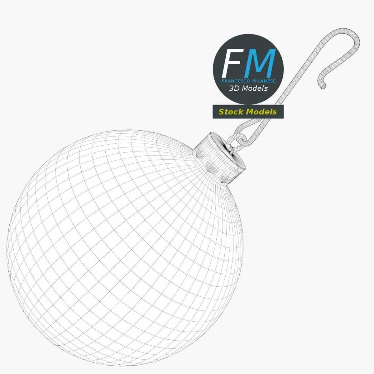 Christmas ball frosted 3D model_7