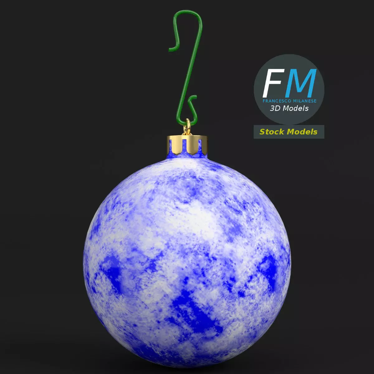 Christmas ball frosted 3D model_0
