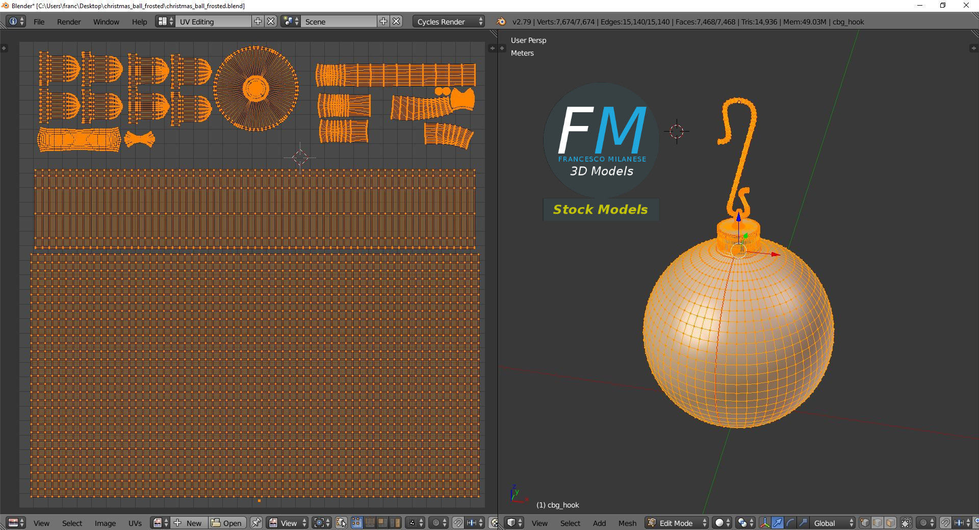 Christmas ball frosted 3D model_10
