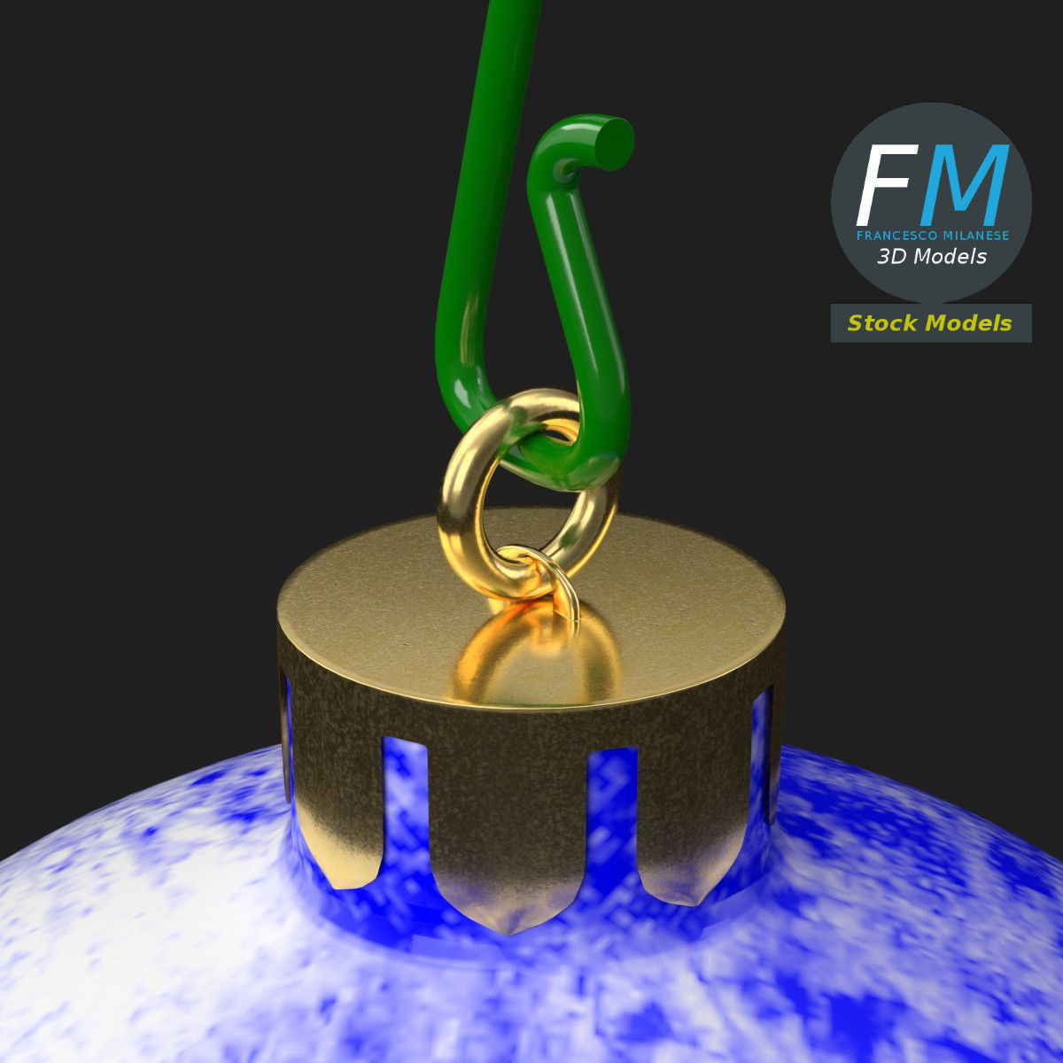 Christmas ball frosted 3D model_5