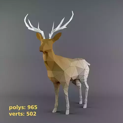 DeerLowpoly deer with antlers