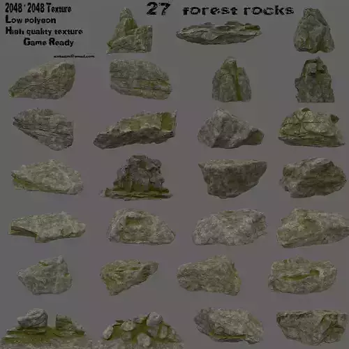 forest rocks set