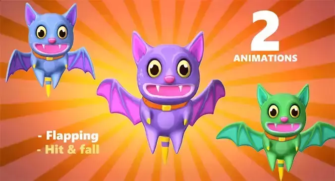 Bat Cat Low-poly 3D model