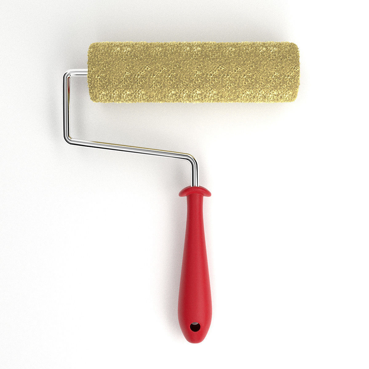 Paint Roller Brush 3D model_1