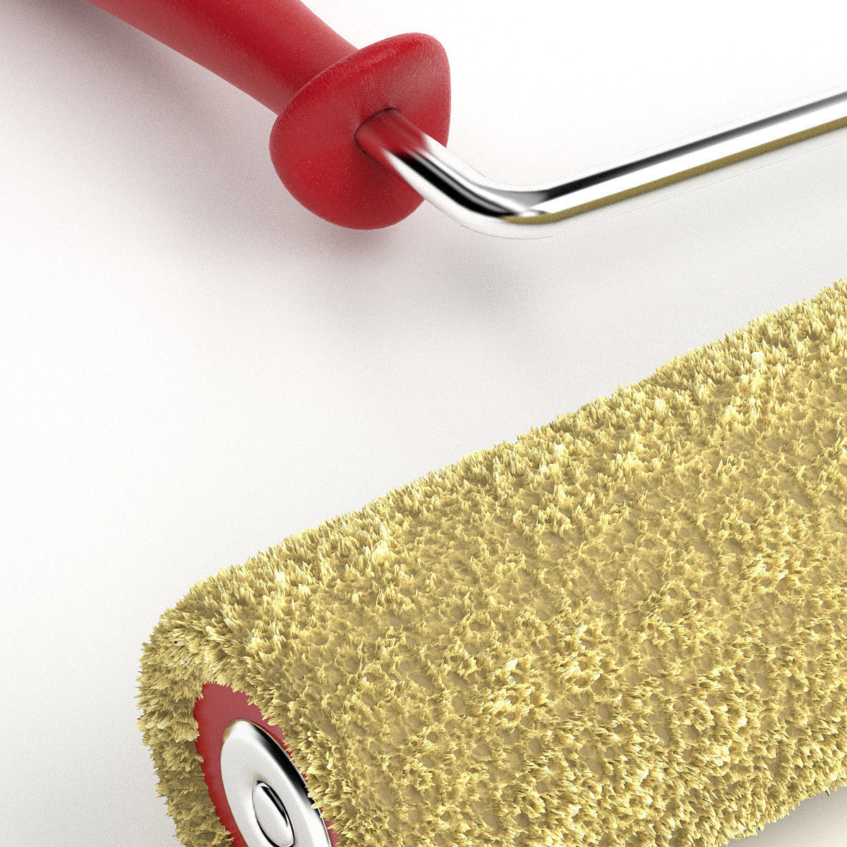 Paint Roller Brush 3D model_3