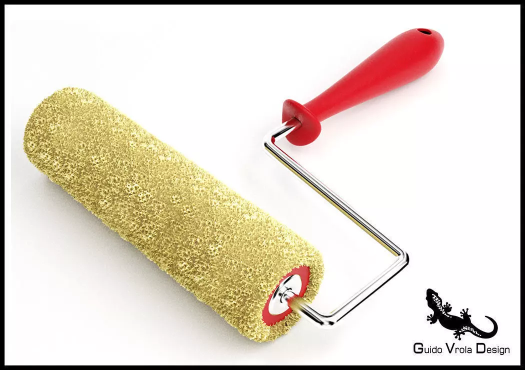 Paint Roller Brush 3D model_0