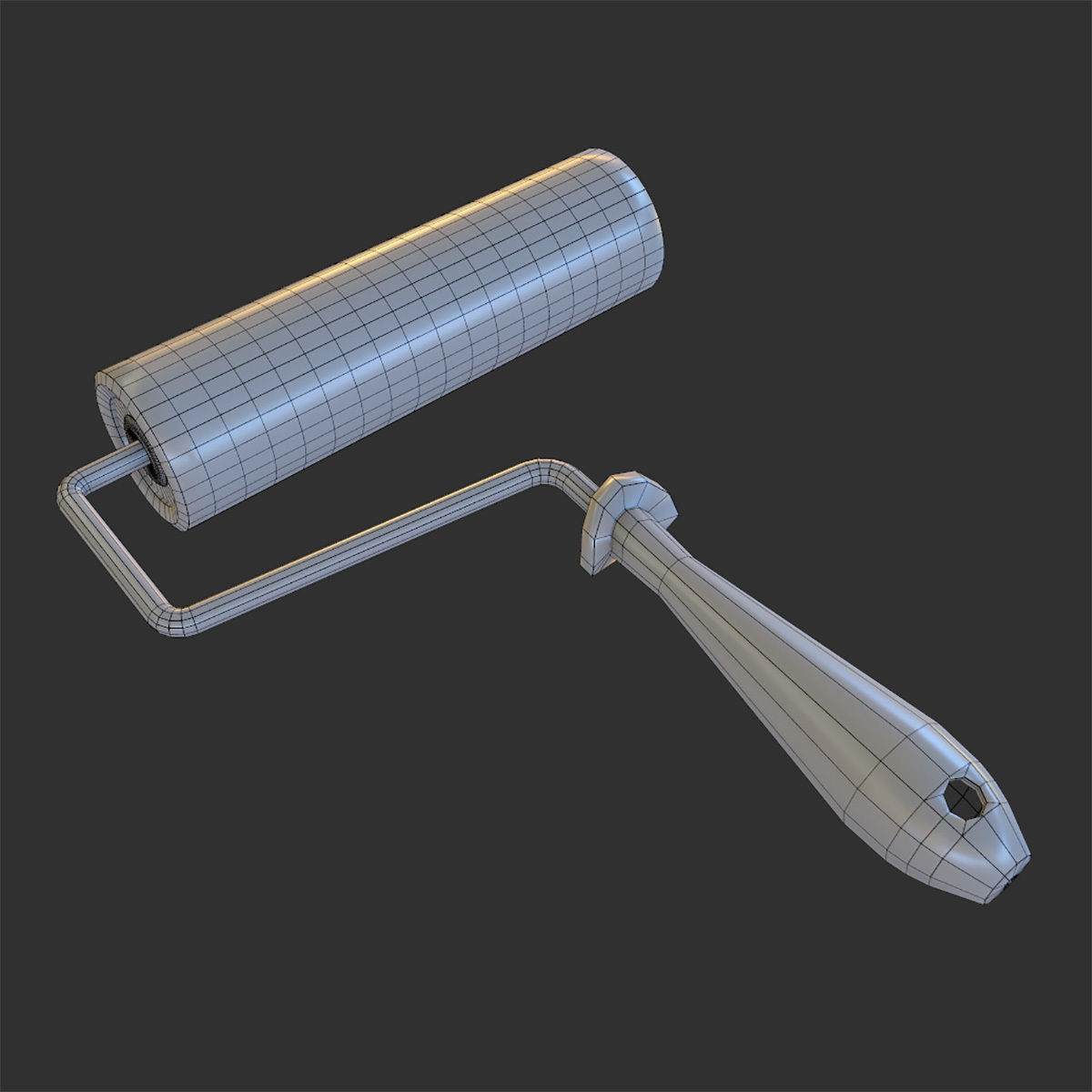 Paint Roller Brush 3D model_4