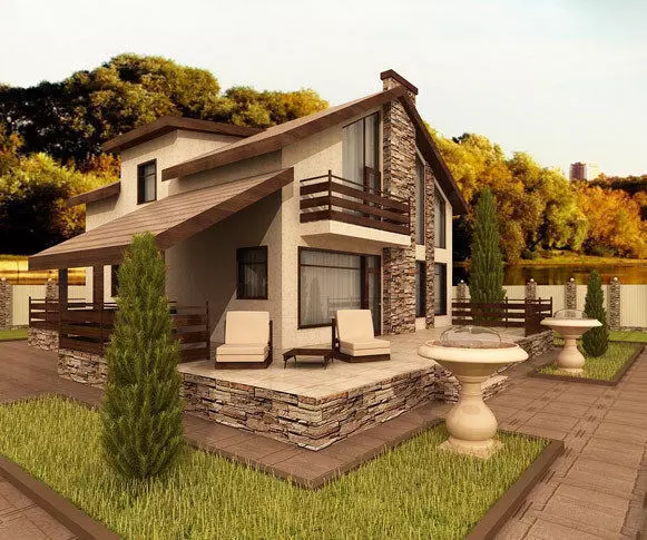 kotage modern house in countryside Low-poly 3D model_0