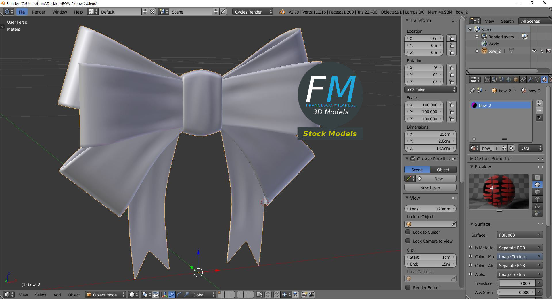 Bow 2 paper 3D model_9