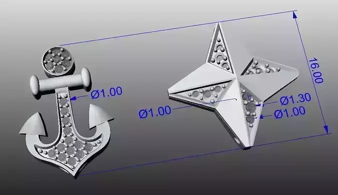 anchor and compass rose