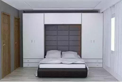WARDROPE bedroom with bed and wardrobe 3D model