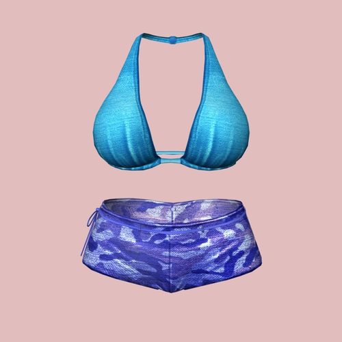 Sexy Blue Army Bikini