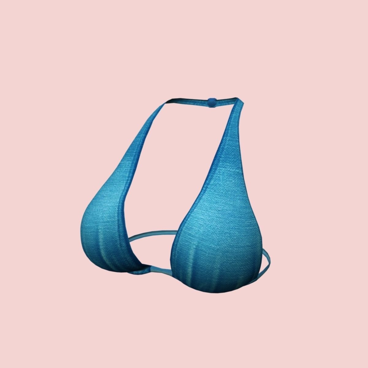 Sexy Blue Army Bikini Low-poly 3D model_1