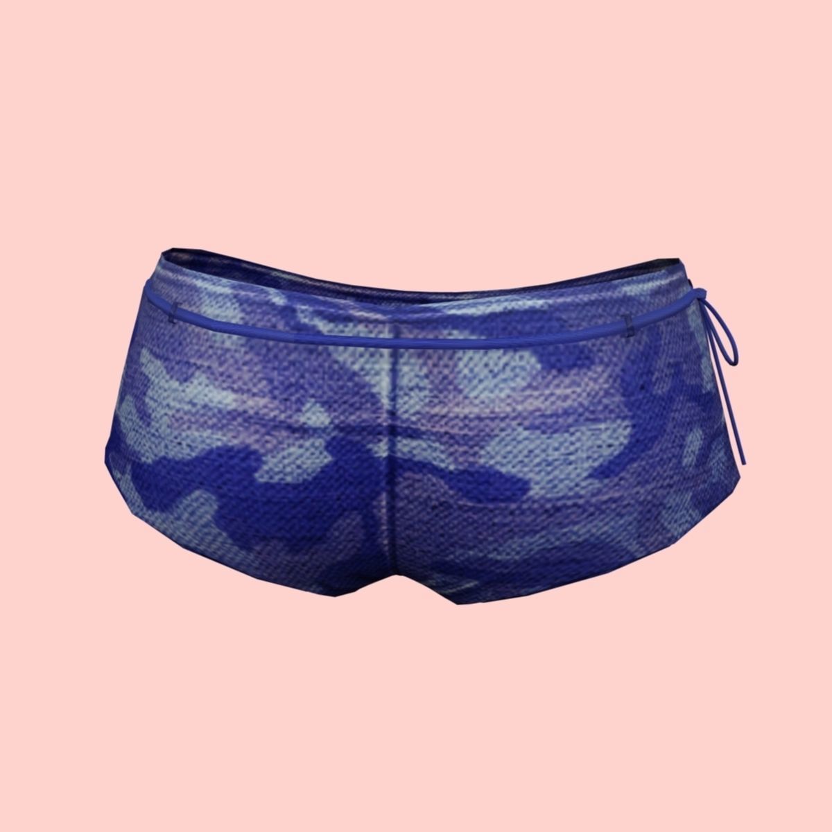 Sexy Blue Army Bikini Low-poly 3D model_3