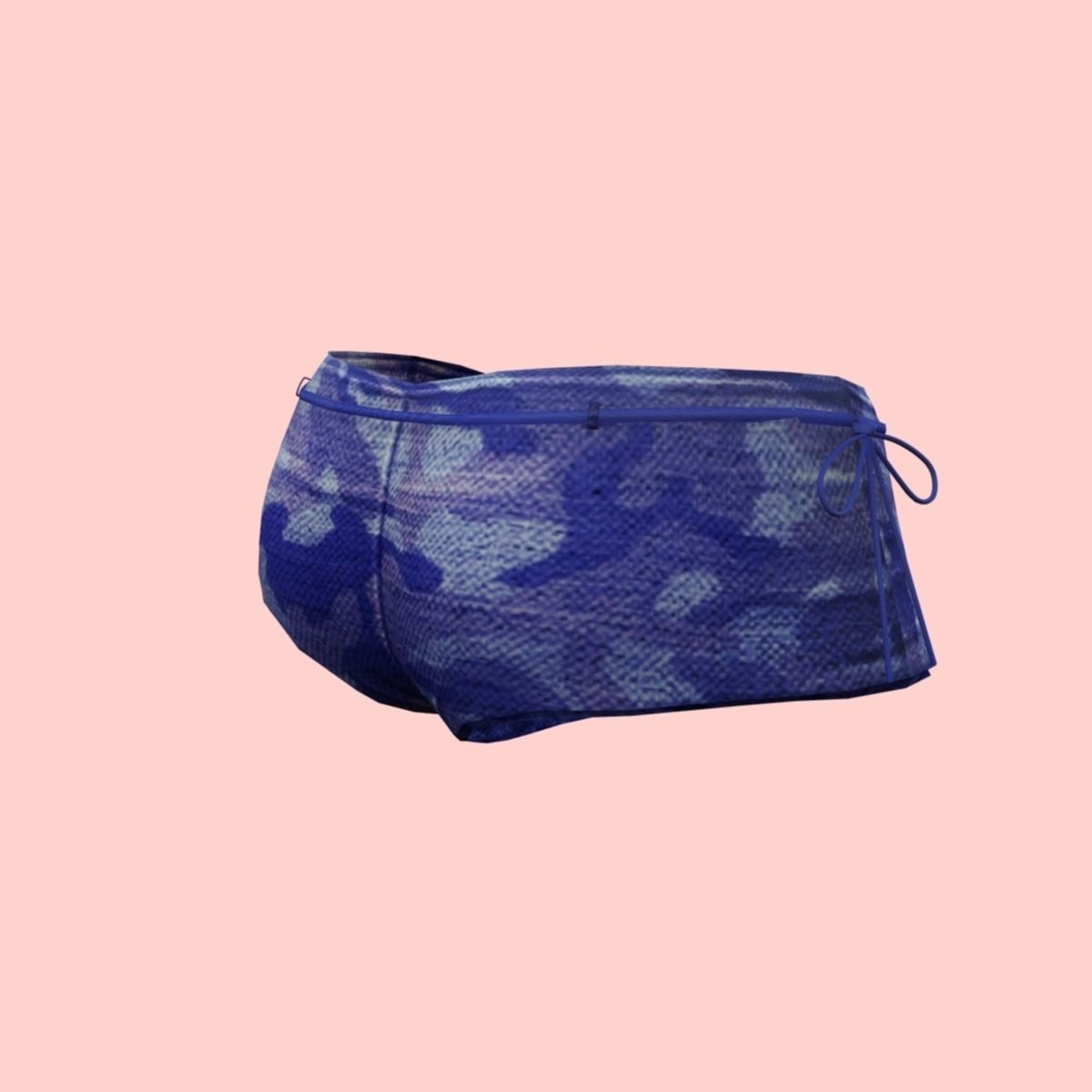 Sexy Blue Army Bikini Low-poly 3D model_7