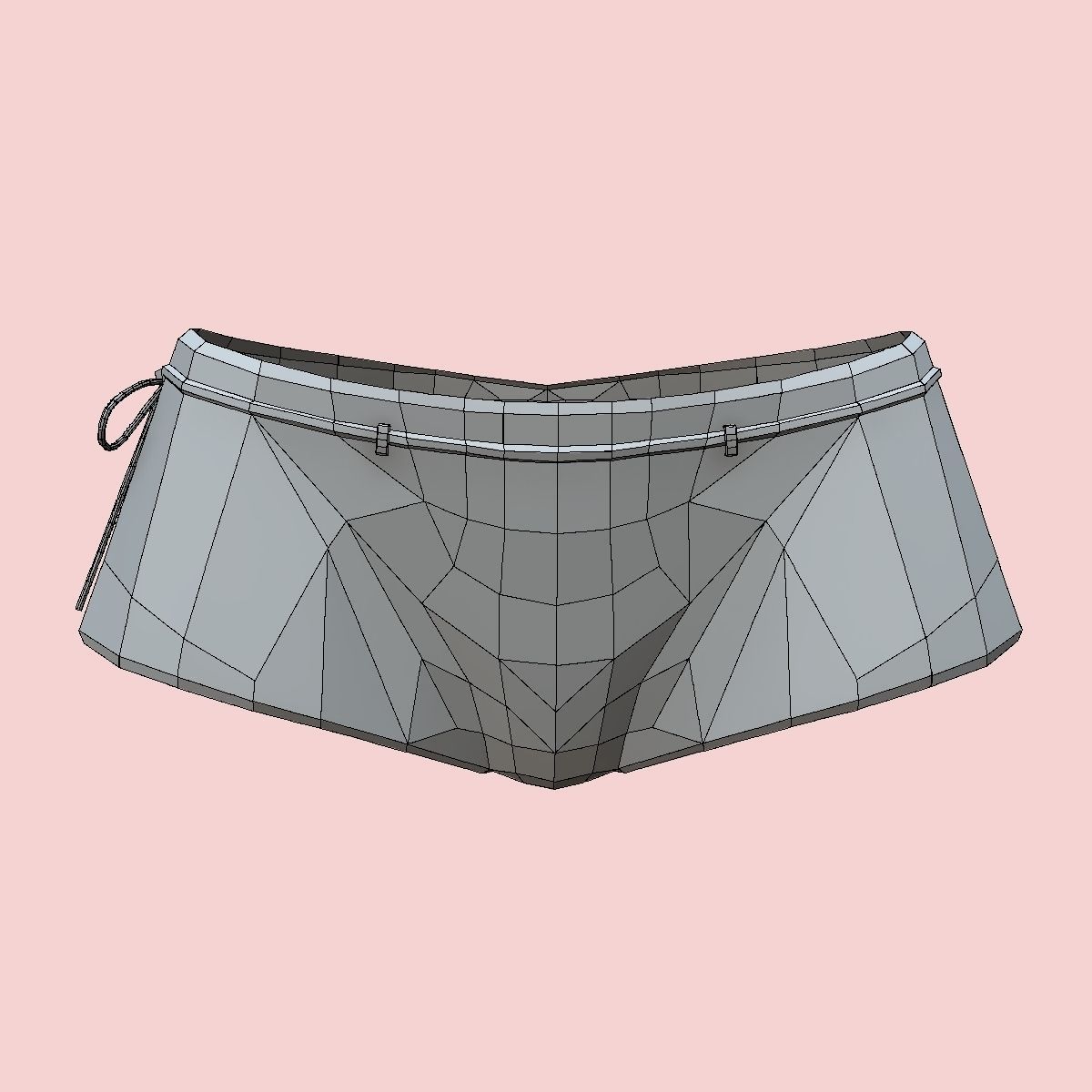 Sexy Blue Army Bikini Low-poly 3D model_9