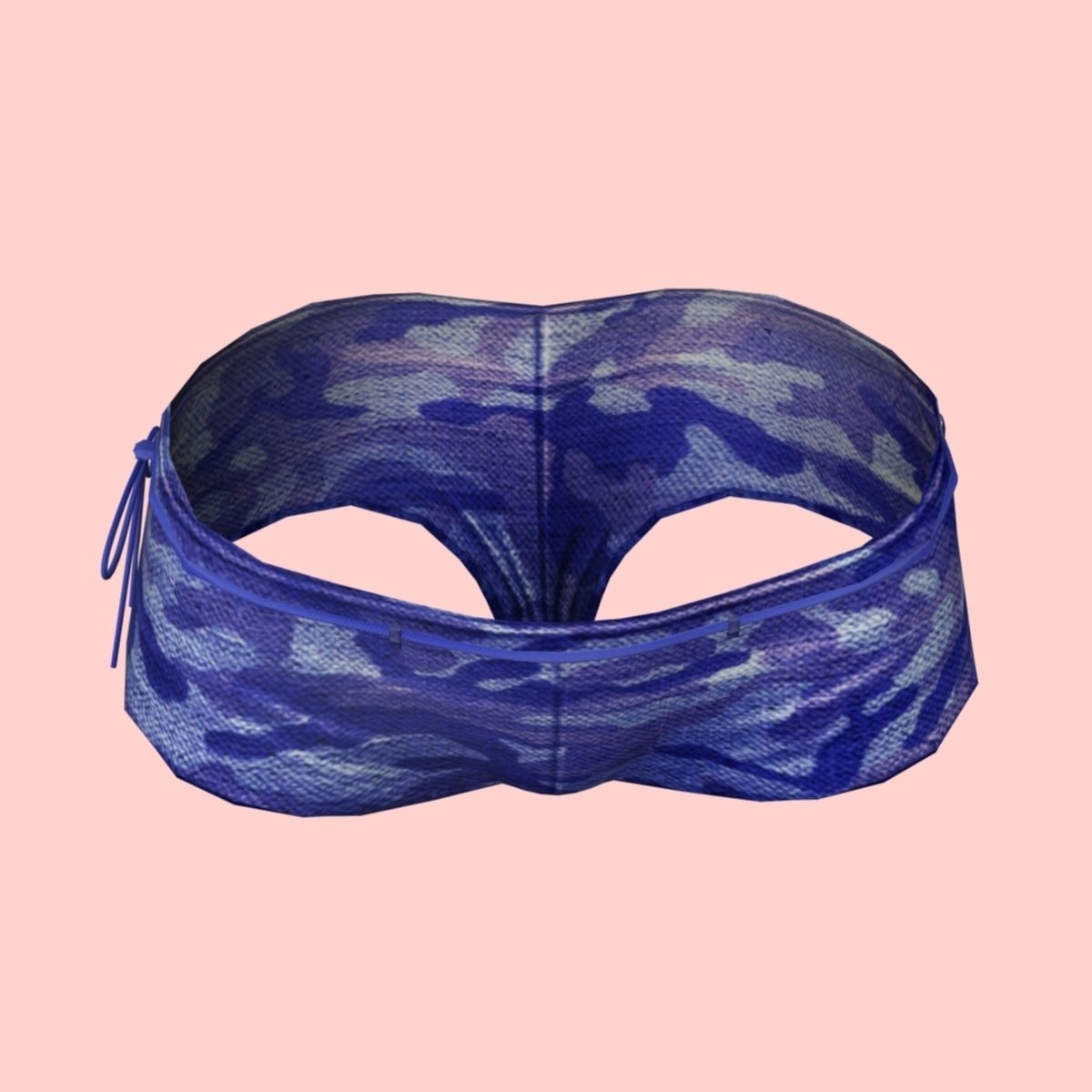 Sexy Blue Army Bikini Low-poly 3D model_4