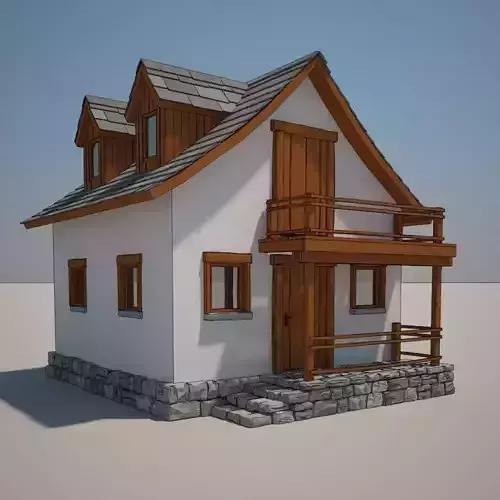 Cartoon Medieval House 08 3D model