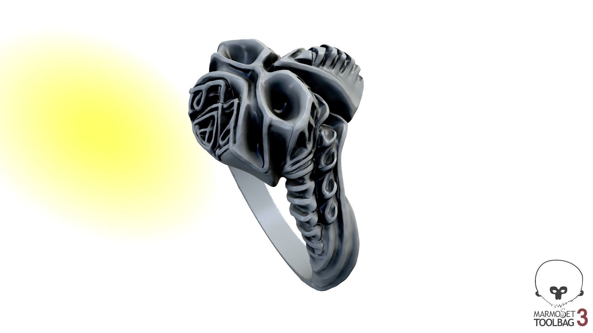 Cyber viking ring 3D print model_6