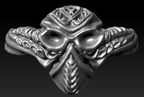 Cyber viking ring 3D print model_3