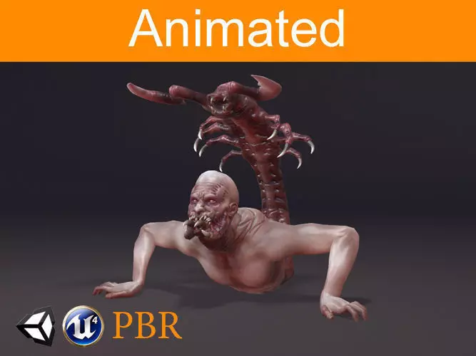 Character Parazite slider Low-poly 3D model_0