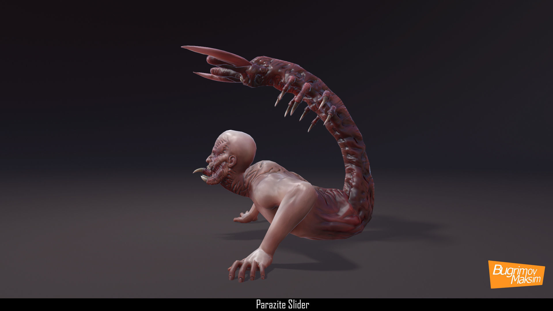 Character Parazite slider Low-poly 3D model_3