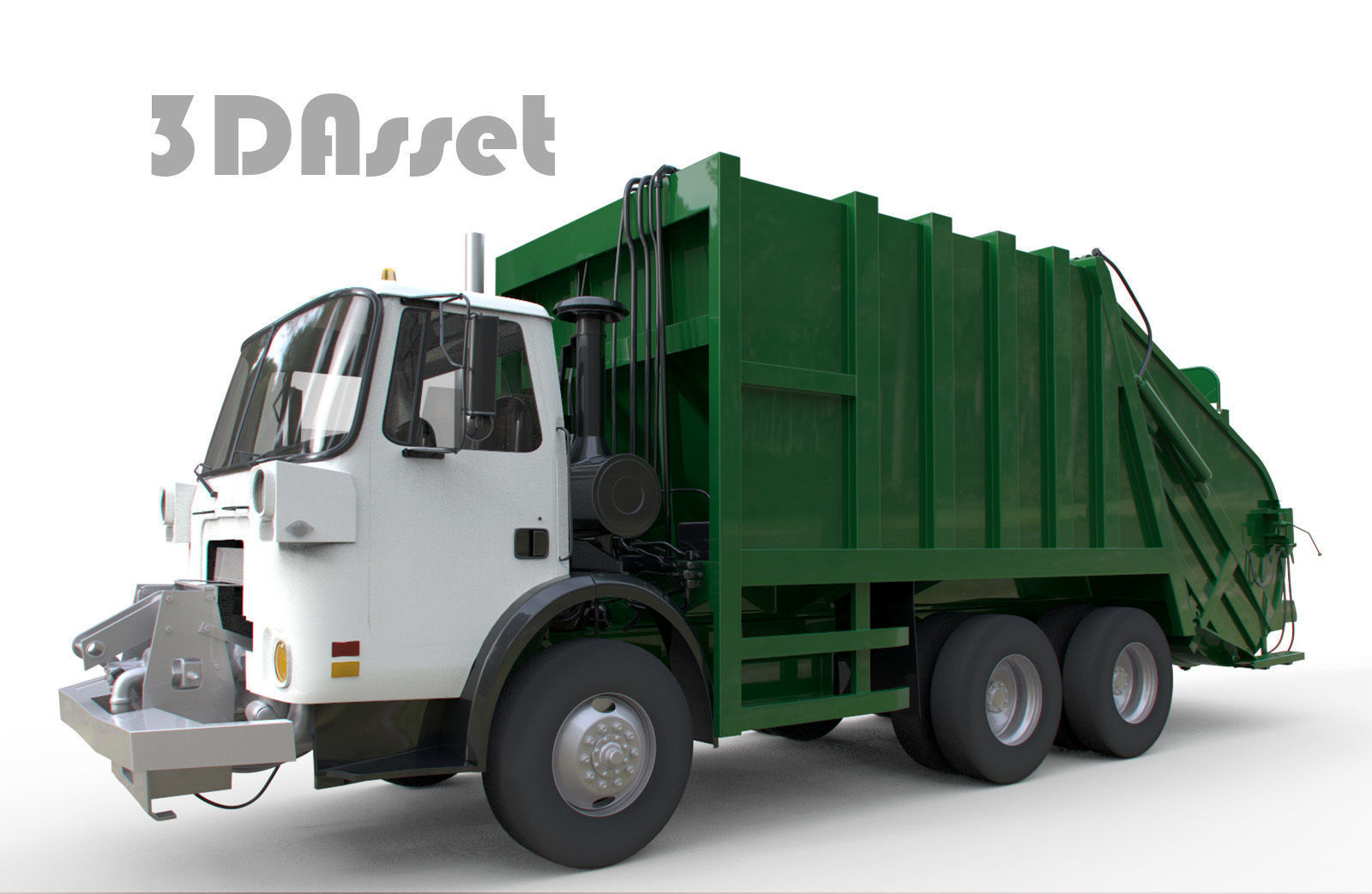 Garbage truck 3D model_1