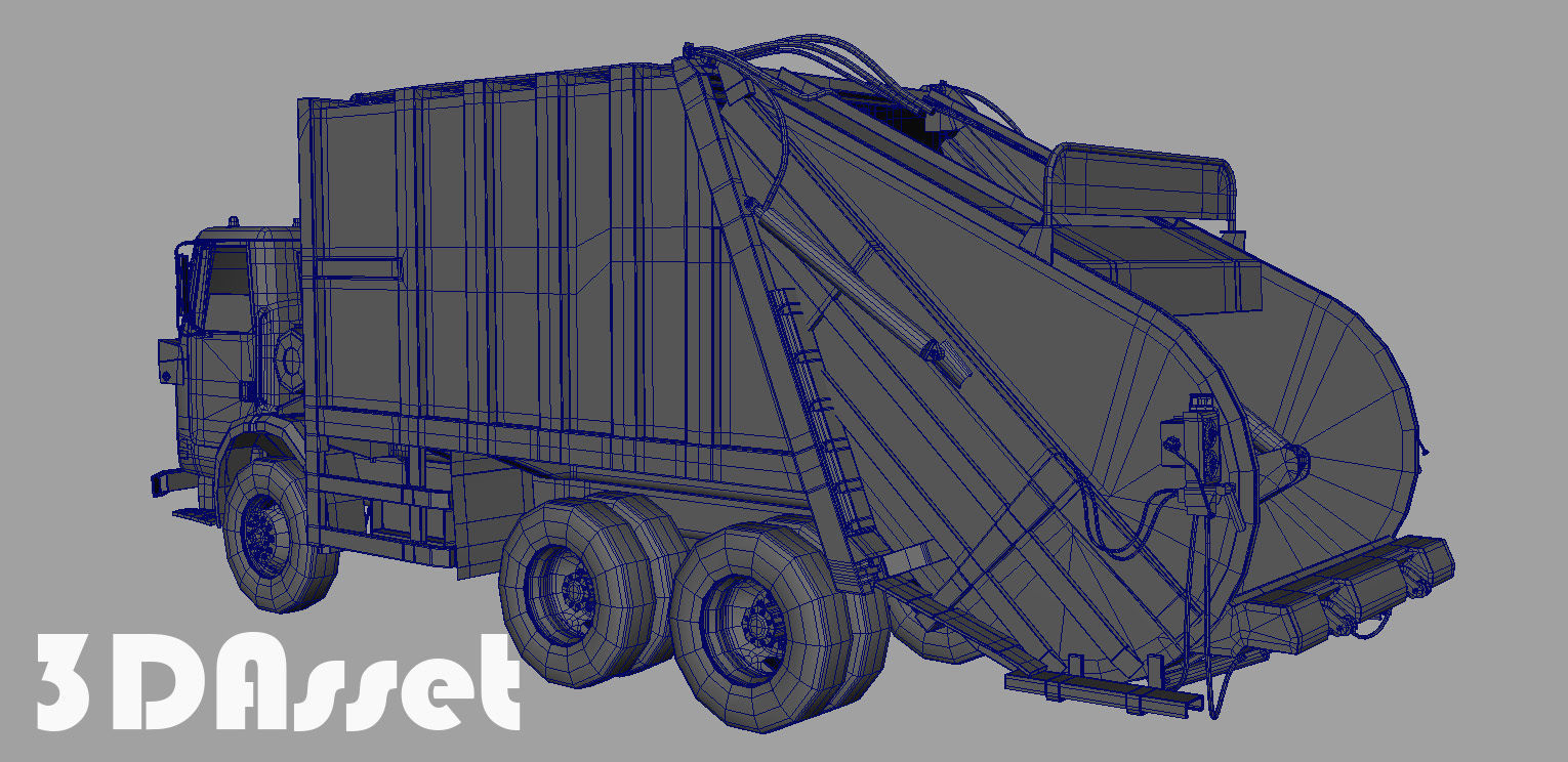 Garbage truck 3D model_11