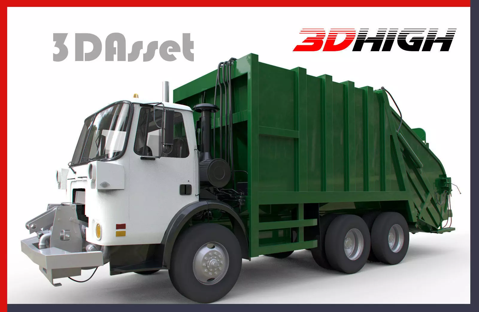 Garbage truck 3D model_0