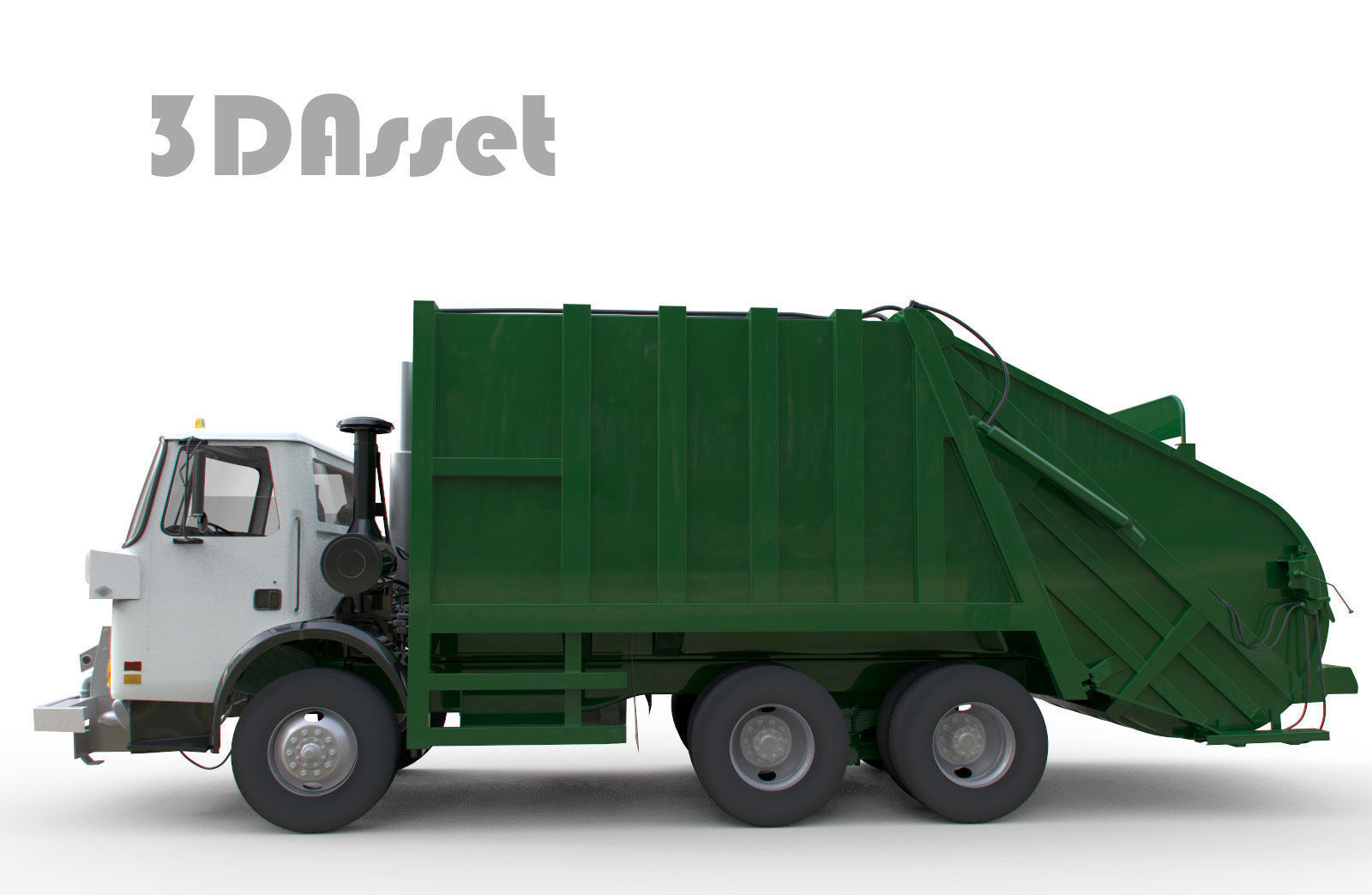 Garbage truck 3D model_4