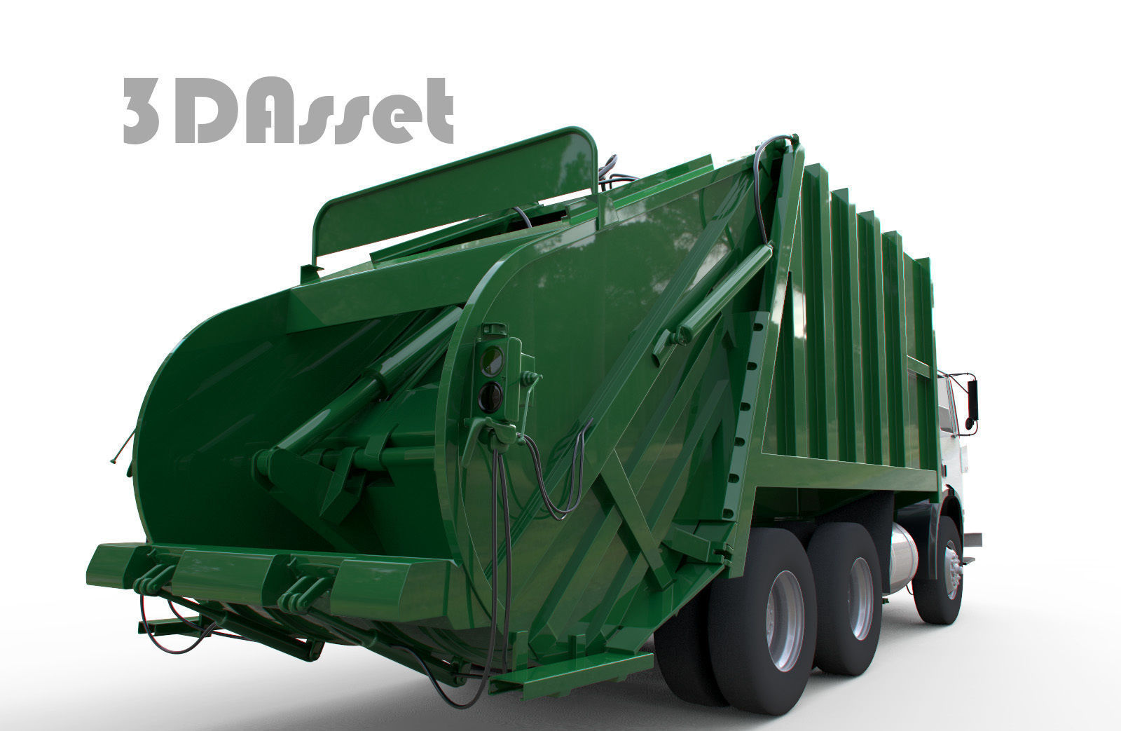 Garbage truck 3D model_3