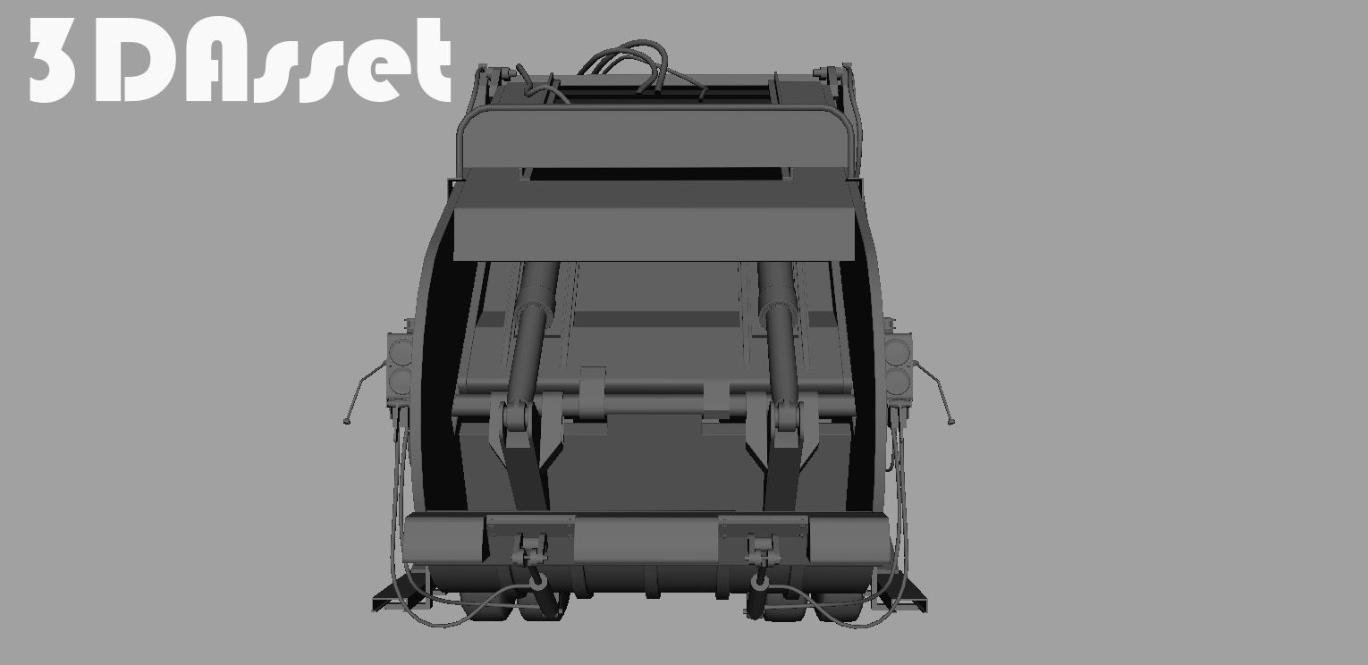 Garbage truck 3D model_8