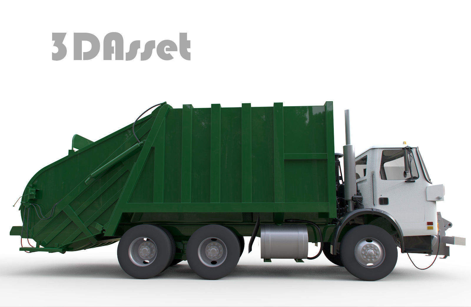 Garbage truck 3D model_2