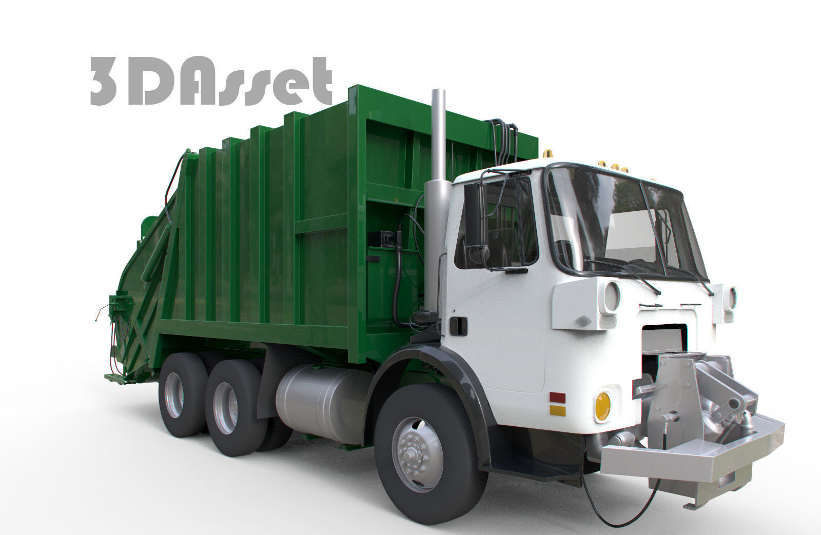 Garbage truck 3D model_5
